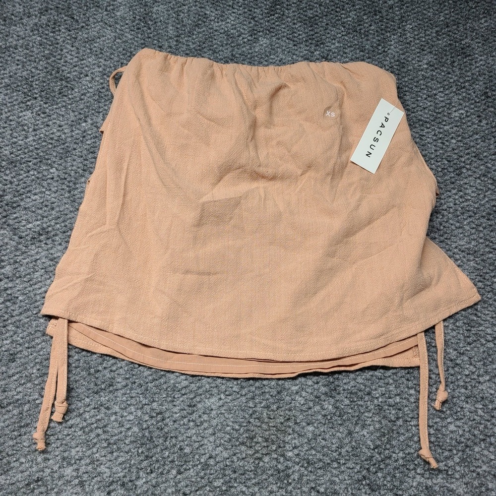 NWT PACSUN/L.A. HEARTS, Size Xs CROPPED Peach Tube Top Boho Coachella Tie Sides